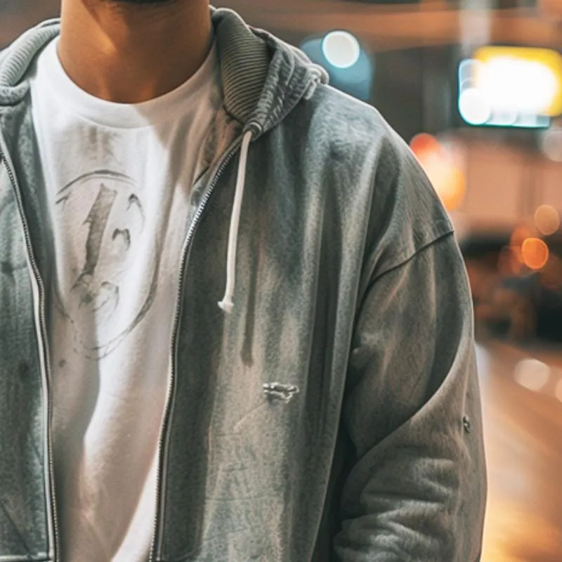 Men's Retro Casual Zipper Hooded Sweatshirt Jacket 19727895TO sold by Manly product image thumbnail 3