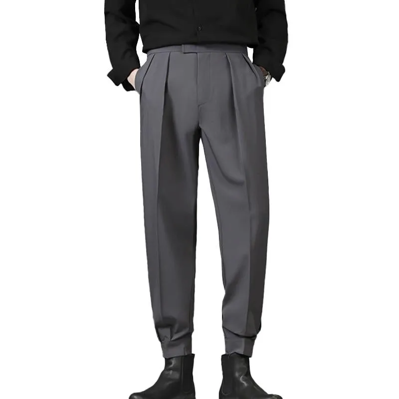 Men's Casual Solid Color Draped Cropped Pants 88923372M sold by Manly