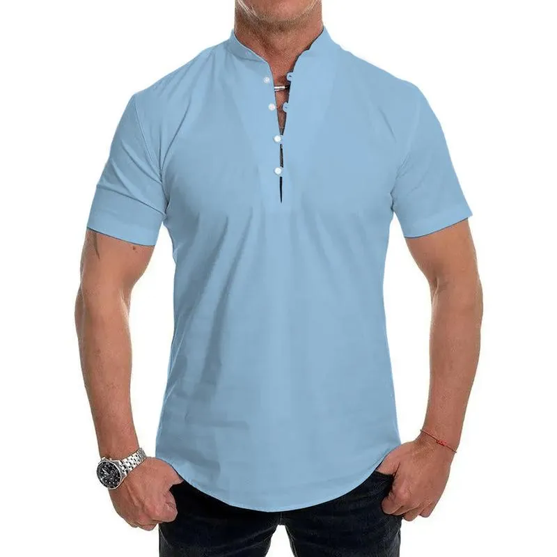 Men's Casual V-neck Short-sleeved Shirt 75212967TO sold by Manly product image thumbnail 4