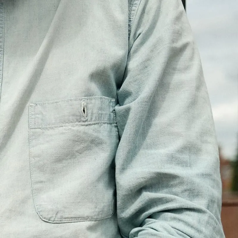 Men's Solid Color Single Breasted Lapel Denim Shirt 44380758X sold by Manly product image thumbnail 2