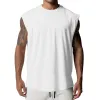 Men's Solid Loose Sleeveless Sports Fitness Tank Top 03482386Z sold by Manly