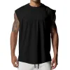 Men's Solid Loose Sleeveless Sports Fitness Tank Top 03482386Z sold by Manly