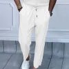 Men's Loose Vertical Striped Drawstring Straight Pants 70722197Y sold by Manly