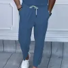 Men's Loose Vertical Striped Drawstring Straight Pants 70722197Y sold by Manly