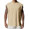 Men's Solid Loose Sleeveless Sports Fitness Tank Top 03482386Z sold by Manly