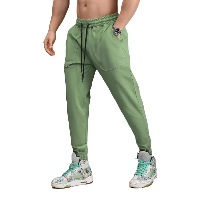 Men's Fashion Solid Elastic Waist Fitness Sports Pants 33208573Z sold by Manly