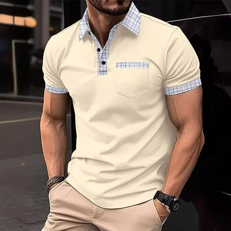 Men's Patchwork Short Sleeve Button Polo Shirt 45368166X sold by Manly product image thumbnail 5