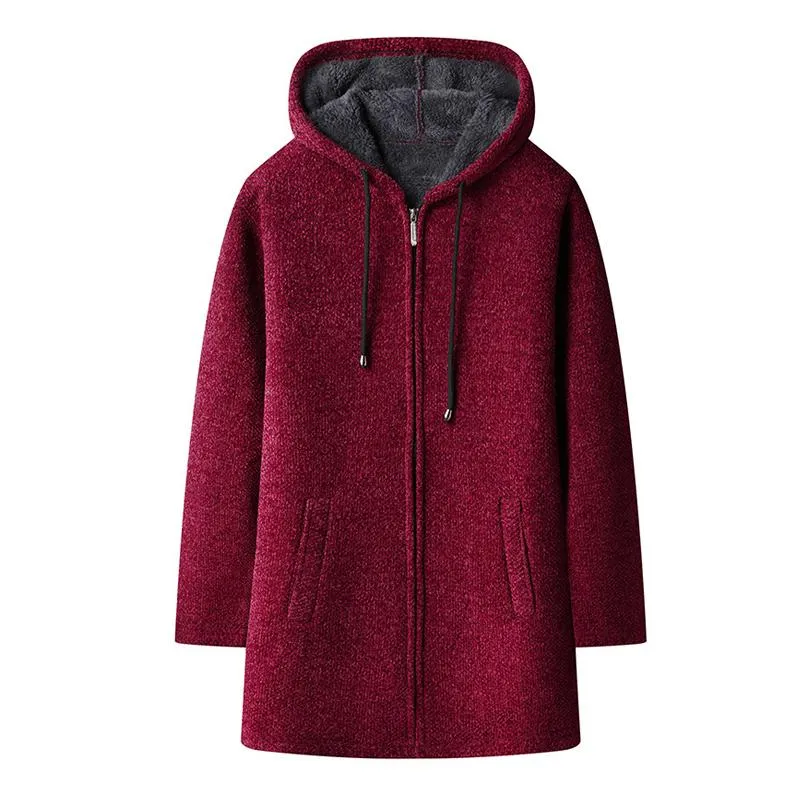 Men's Mid-length Fleece Thickened Hooded Knitted Coat 42966572X sold by Manly product image thumbnail 5