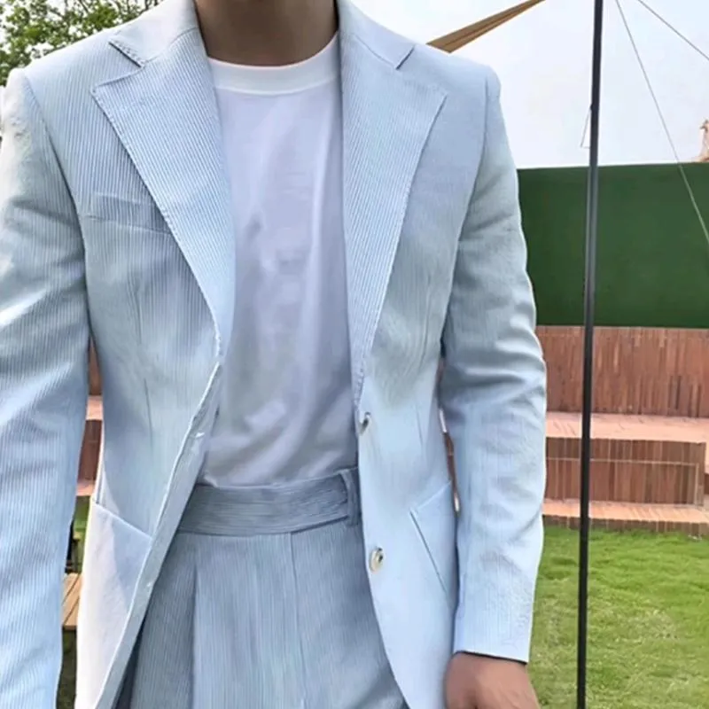 Men's Fashion Striped Notch Lapel Slim Blazer 82853907Z sold by Manly product image thumbnail 5