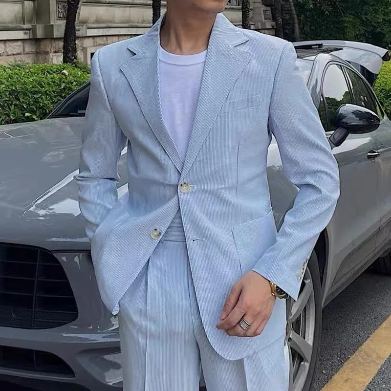 Men's Fashion Striped Notch Lapel Slim Blazer 82853907Z sold by Manly product image thumbnail 2