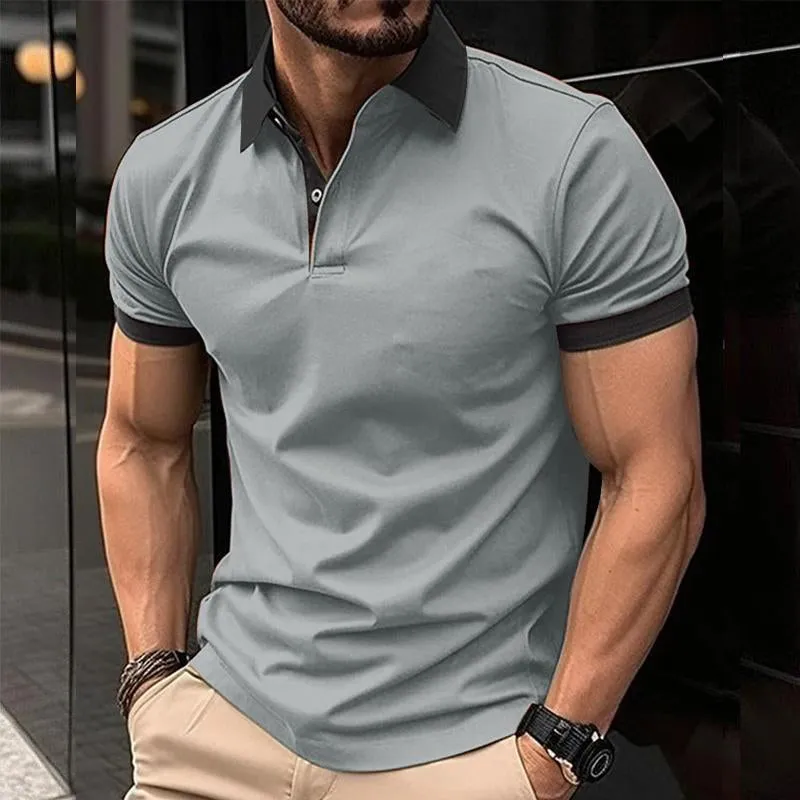 Men's Casual Color Block Short Sleeve POLO Shirt 43371751Y sold by Manly product image thumbnail 2