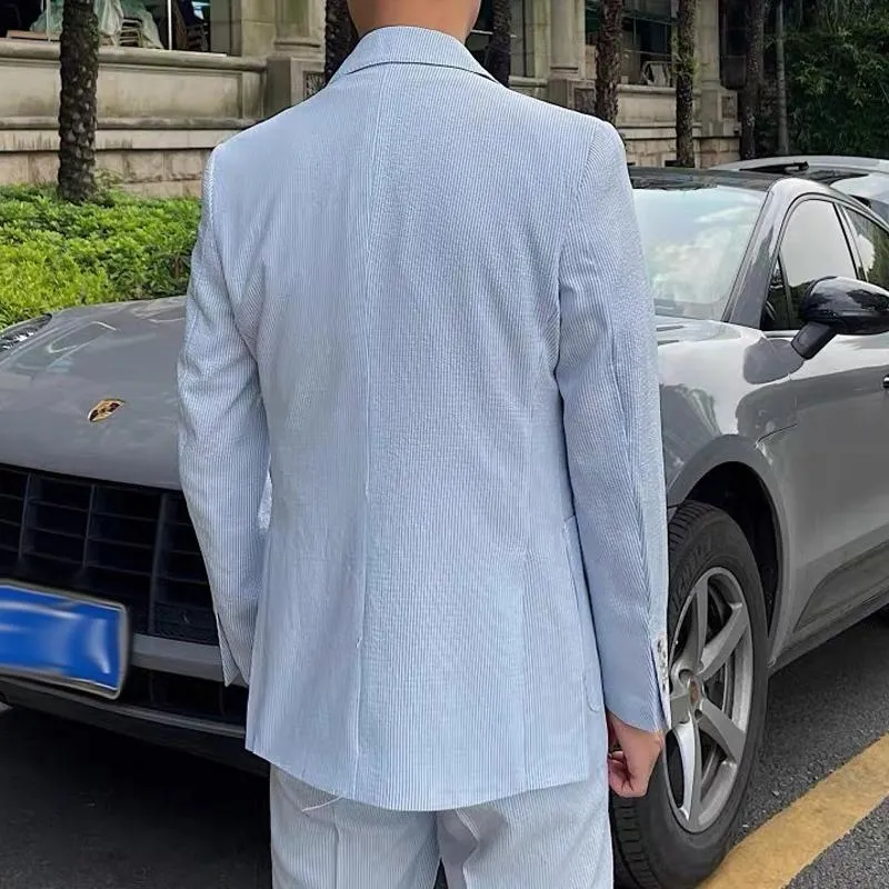 Men's Fashion Striped Notch Lapel Slim Blazer 82853907Z sold by Manly product image thumbnail 3
