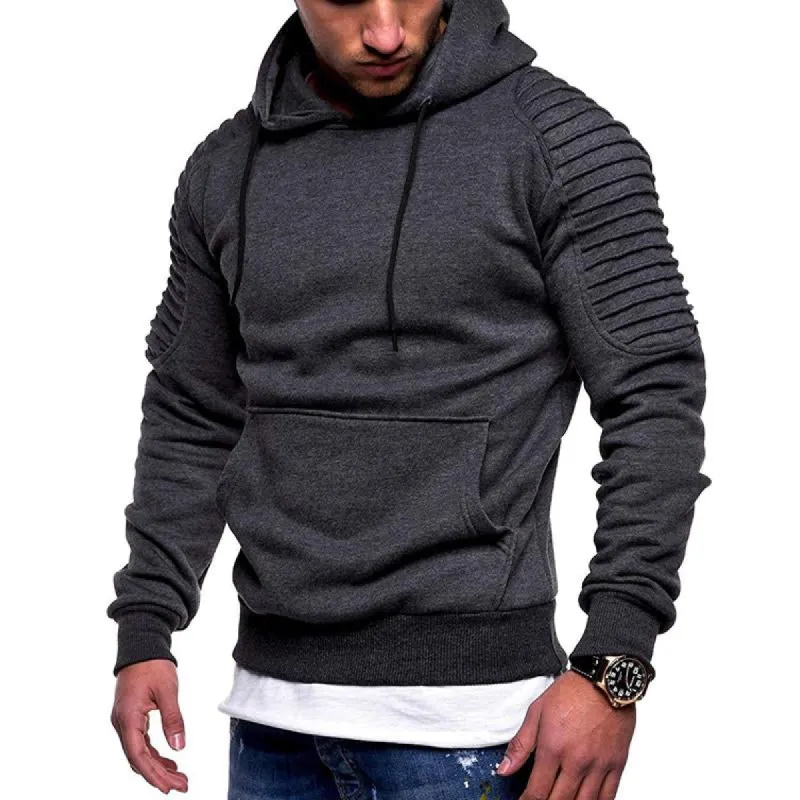 Men's Striped Ruched Raglan Sleeve Hoodie 75452415X sold by Manly