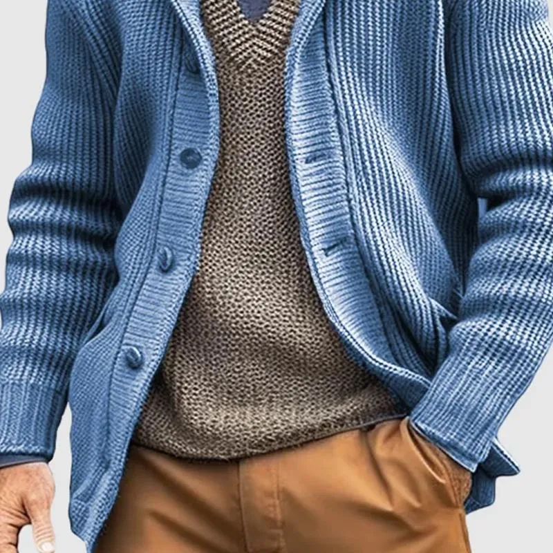 Men's Solid Lapel Single Breasted Casual Knit Cardigan 85899995Z sold by Manly product image thumbnail 4