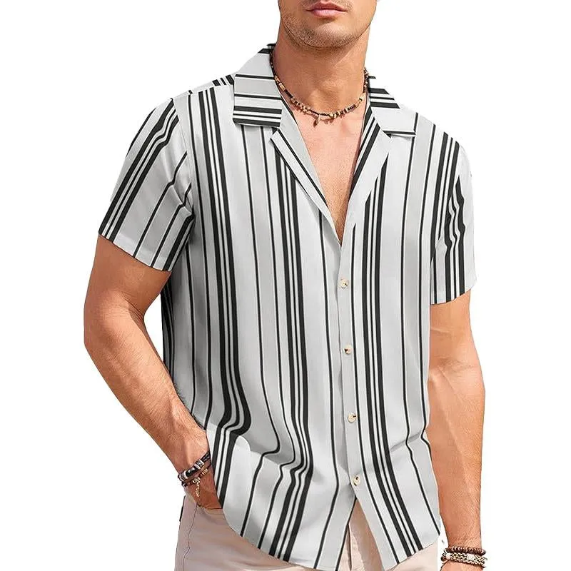 Men's Vertical Stripe Slim Button-Down Shirt 06755680X sold by Manly