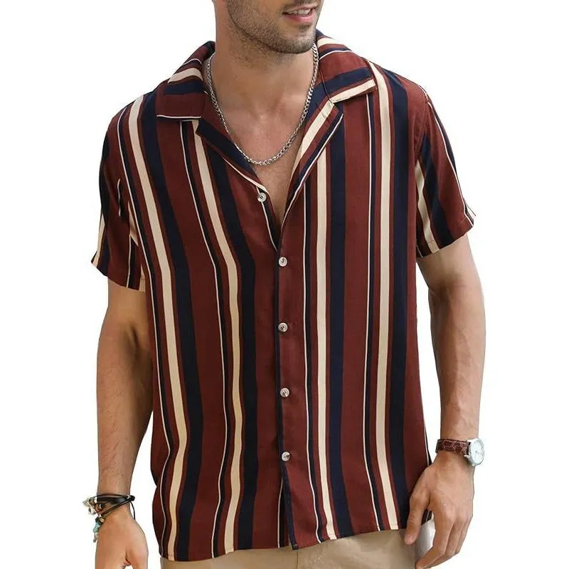 Men's Vertical Stripe Slim Button-Down Shirt 06755680X sold by Manly product image thumbnail 3