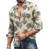 Men's Casual Printed Slim Long Sleeve Shirt 61966582M sold by Manly