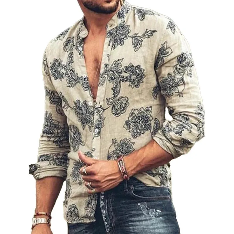 Men's Casual Printed Slim Long Sleeve Shirt 61966582M sold by Manly product image thumbnail 2