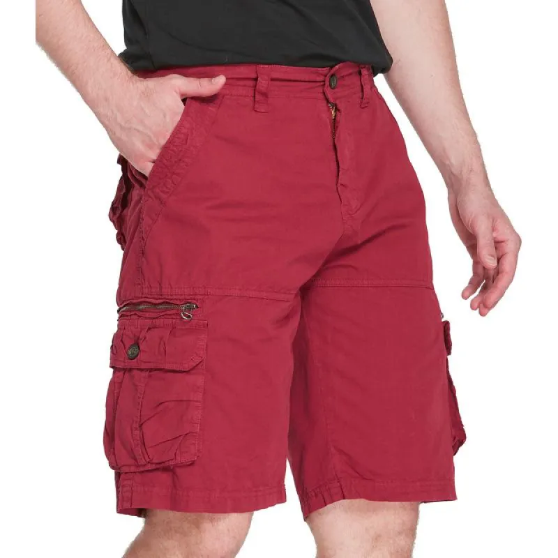 Men's Solid Multi-pocket Straight Cargo Shorts 54501827Z sold by Manly
