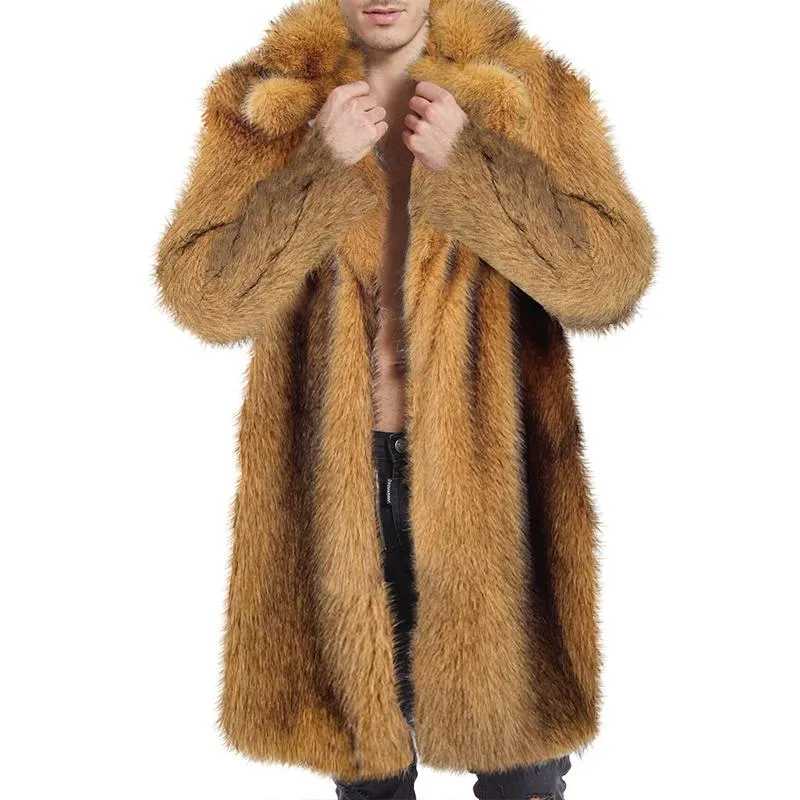 Men's Vintage Faux Fur Mid-Length Lapel Coat 44152985M sold by Manly