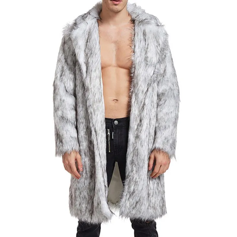 Men's Vintage Faux Fur Mid-Length Lapel Coat 44152985M sold by Manly product image thumbnail 5