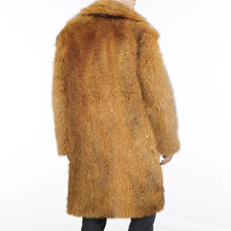 Men's Vintage Faux Fur Mid-Length Lapel Coat 44152985M sold by Manly product image thumbnail 4