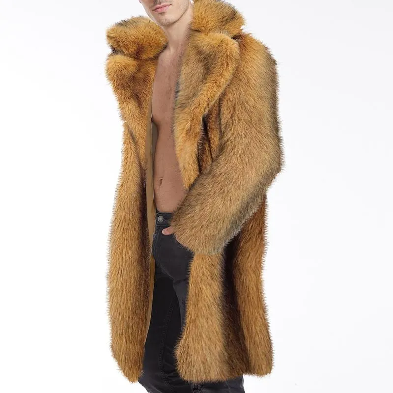 Men's Vintage Faux Fur Mid-Length Lapel Coat 44152985M sold by Manly product image thumbnail 3