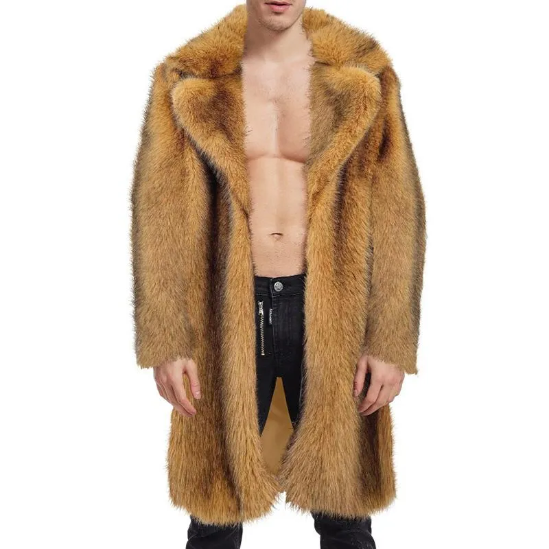 Men's Vintage Faux Fur Mid-Length Lapel Coat 44152985M sold by Manly product image thumbnail 2