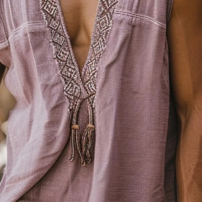 Men's Resort Casual Ethnic Hooded Tank Tops 40934230X sold by Manly product image thumbnail 4