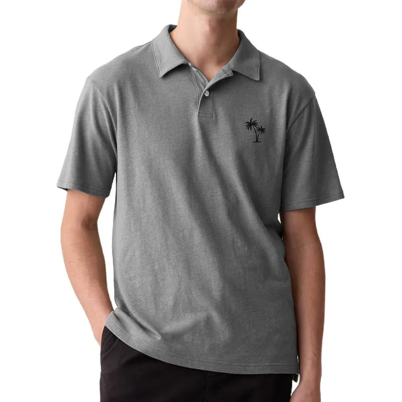 Men's Palm Tree Print Short Sleeve POLO Shirt 37950675X sold by Manly