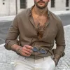 Men's Solid Chest Pocket Long Sleeve Shirt 17512595Y sold by Manly