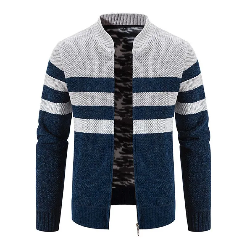 Men's Casual Contrast Stripe Knit Cardigan 29415659M sold by Manly