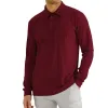 Men's Casual Solid Color Lapel Long Sleeve Polo Shirt 11523451M sold by Manly