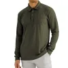 Men's Casual Solid Color Lapel Long Sleeve Polo Shirt 11523451M sold by Manly