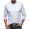 Men's Casual Solid Color Cotton Round Neck Long Sleeve T-Shirt 07432692M sold by Manly