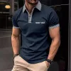 Men's Button Down Colorblock Sports Short Sleeve Polo Shirt 86428180X sold by Manly
