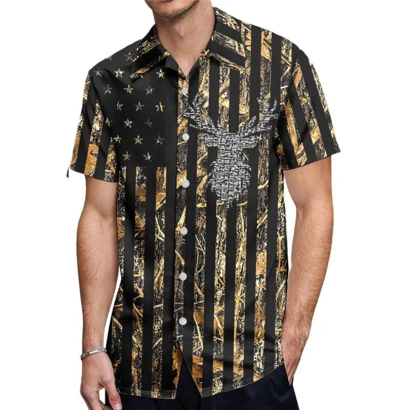 Men's Hawaiian Print Short Sleeve Lapel Shirt 61535127X sold by Manly