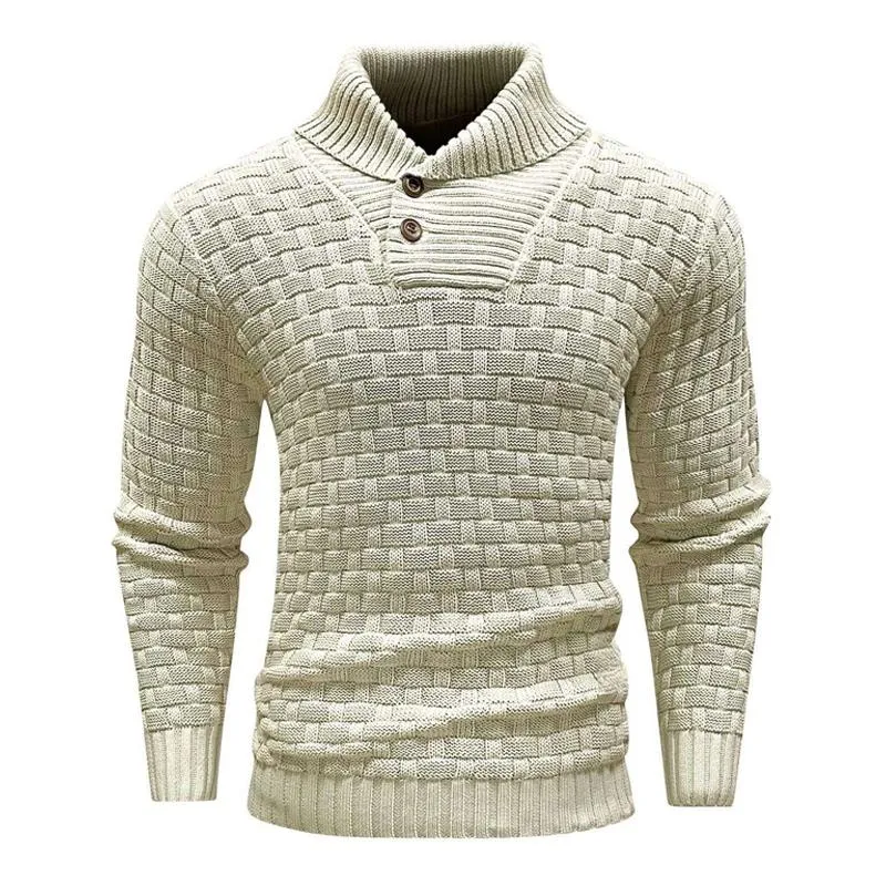 Men's Solid Color Round Neck Pullover Lapel Sweater 19352883X sold by Manly product image thumbnail 4
