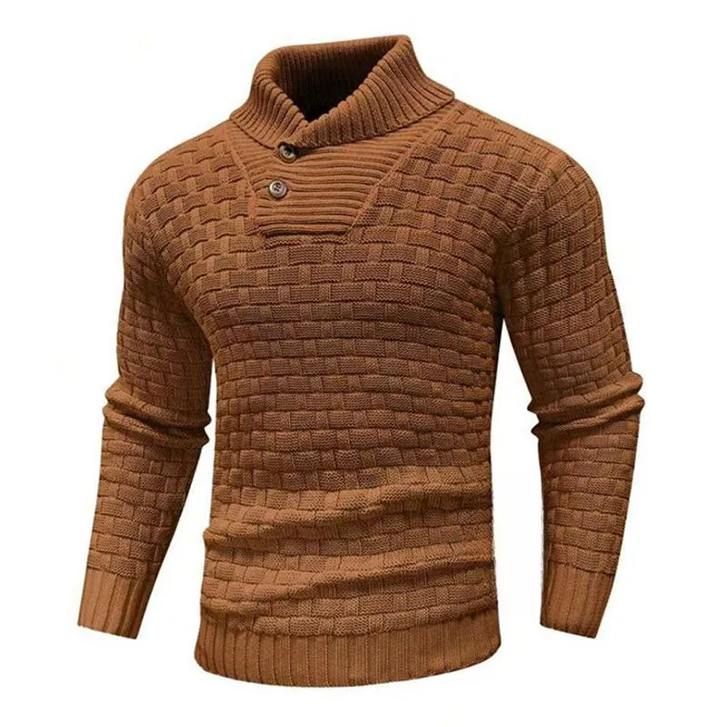 Men's Solid Color Round Neck Pullover Lapel Sweater 19352883X sold by Manly product image thumbnail 2