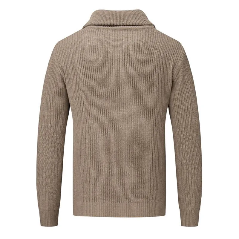 Men's Solid Color Thick Stand Collar Half Zip Pullover Sweater 57203843X sold by Manly product image thumbnail 5