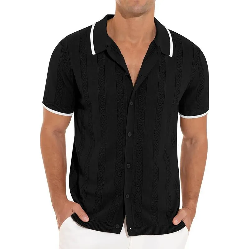 Men's Casual Solid Color Short-Sleeved Single-Breasted Polo Shirt 15619954Y sold by Manly product image thumbnail 3