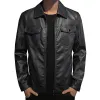 Men's Vintage Lapel Zipper Slim Leather Biker Jacket 52972712M sold by Manly