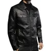 Men's Vintage Lapel Zipper Slim Leather Biker Jacket 52972712M sold by Manly
