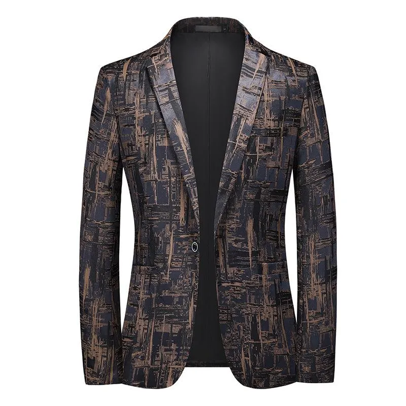 Men's Vintage Print Slim Fit One Button Blazer 52943048M sold by Manly