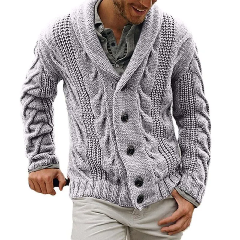 Men's Lapel Button Knit Sweater Cardigan 09983267M sold by Manly
