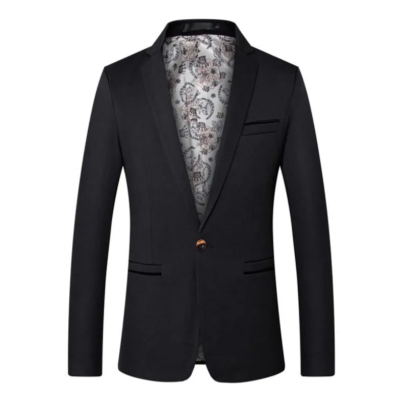 Men's Solid Color Casual Single-breasted Suit Jacket 17190120X sold by Manly