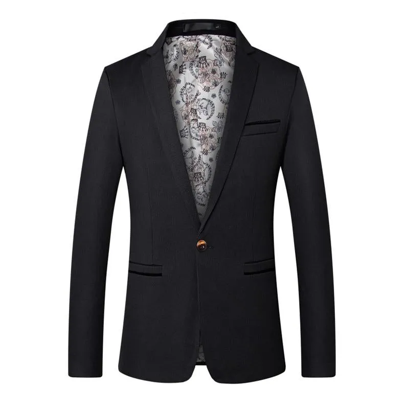 Men's Solid Color Casual Single-breasted Suit Jacket 17190120X sold by Manly