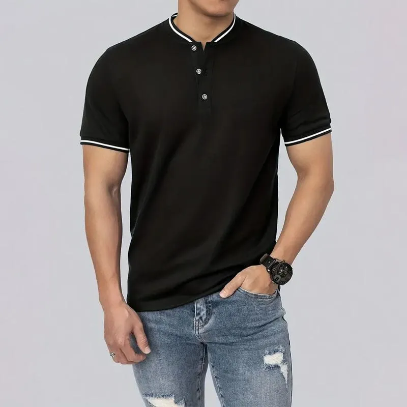 Men's Colorblock Henley Collar Short Sleeve T-shirt 91669330Z sold by Manly product image thumbnail 3