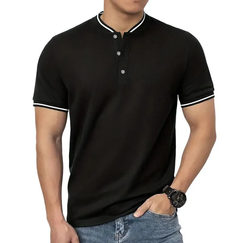 Men's Colorblock Henley Collar Short Sleeve T-shirt 91669330Z sold by Manly