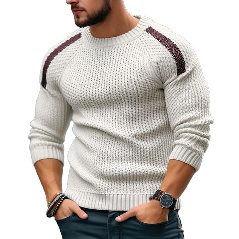 Men's Casual Color Block Raglan Sleeve Crew Neck Sweater 12340292Y sold by Manly